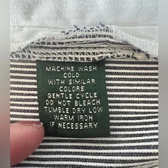 Lauren Ralph Lauren Striped Nautical Bermuda Shorts Navy Blue and White Size 14 - Picture 6 of 6